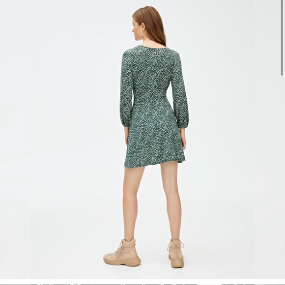 Pull&Bear Green Patterned Dress, Medium - Picture 2 of 10